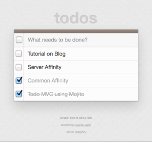 TodoMVC using Mojito